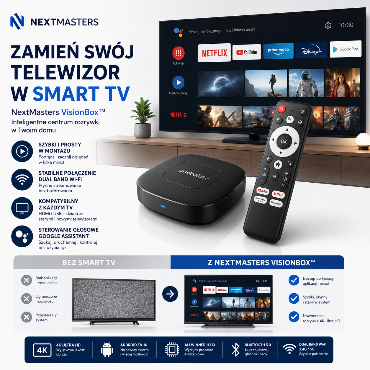 NextSmart™ | StreamBox 4K z AndroidTv